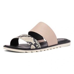 SOREL ELLA II LEATHER SLIDE SANDALS SIZE 8.5